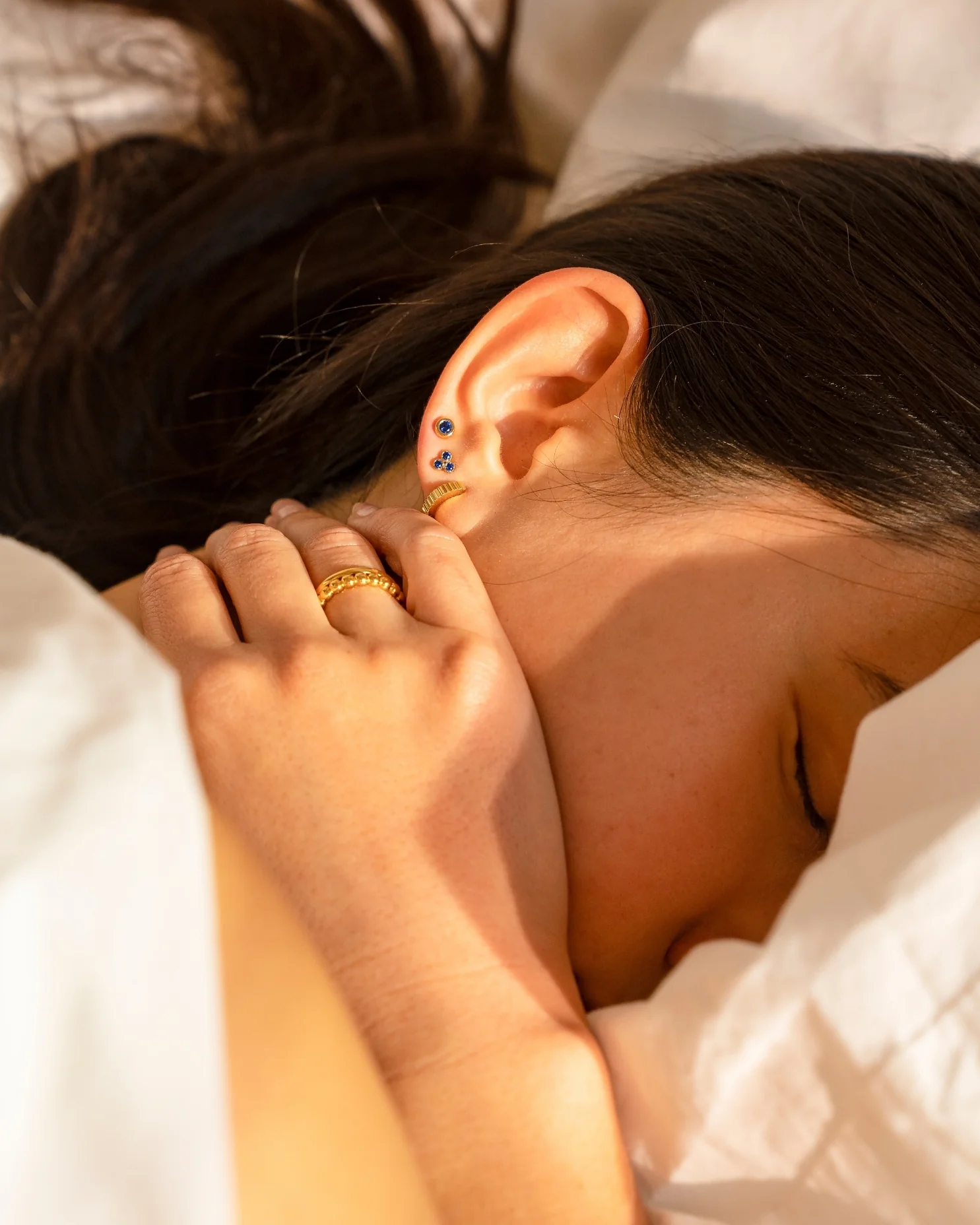 Aster Blue Sapphire Studs - Image 3