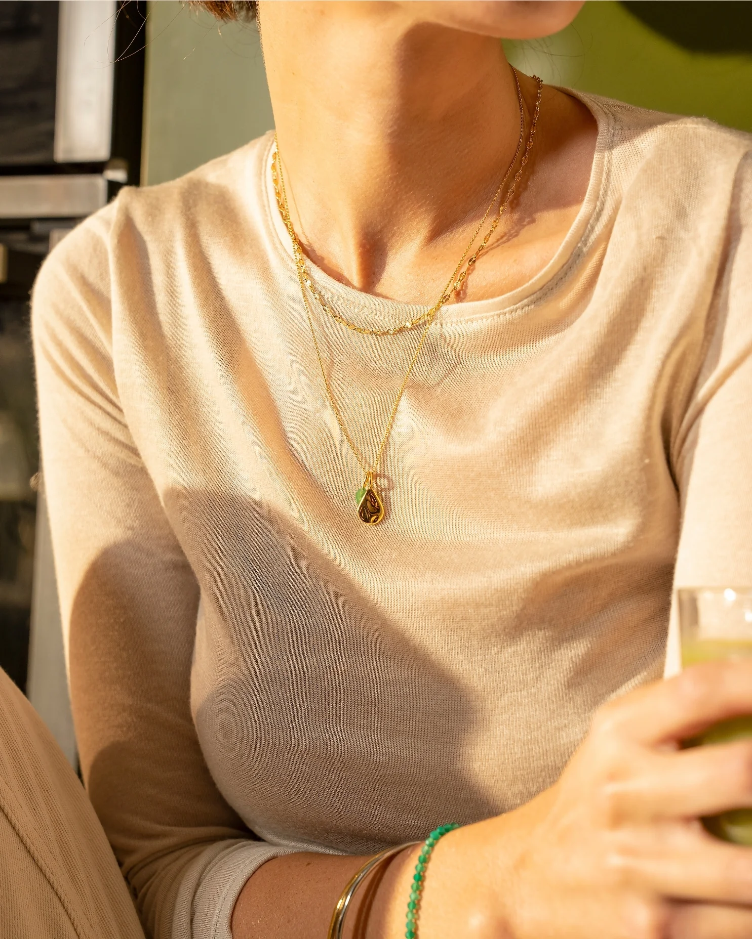 Floret Green Agate Charm - Image 4