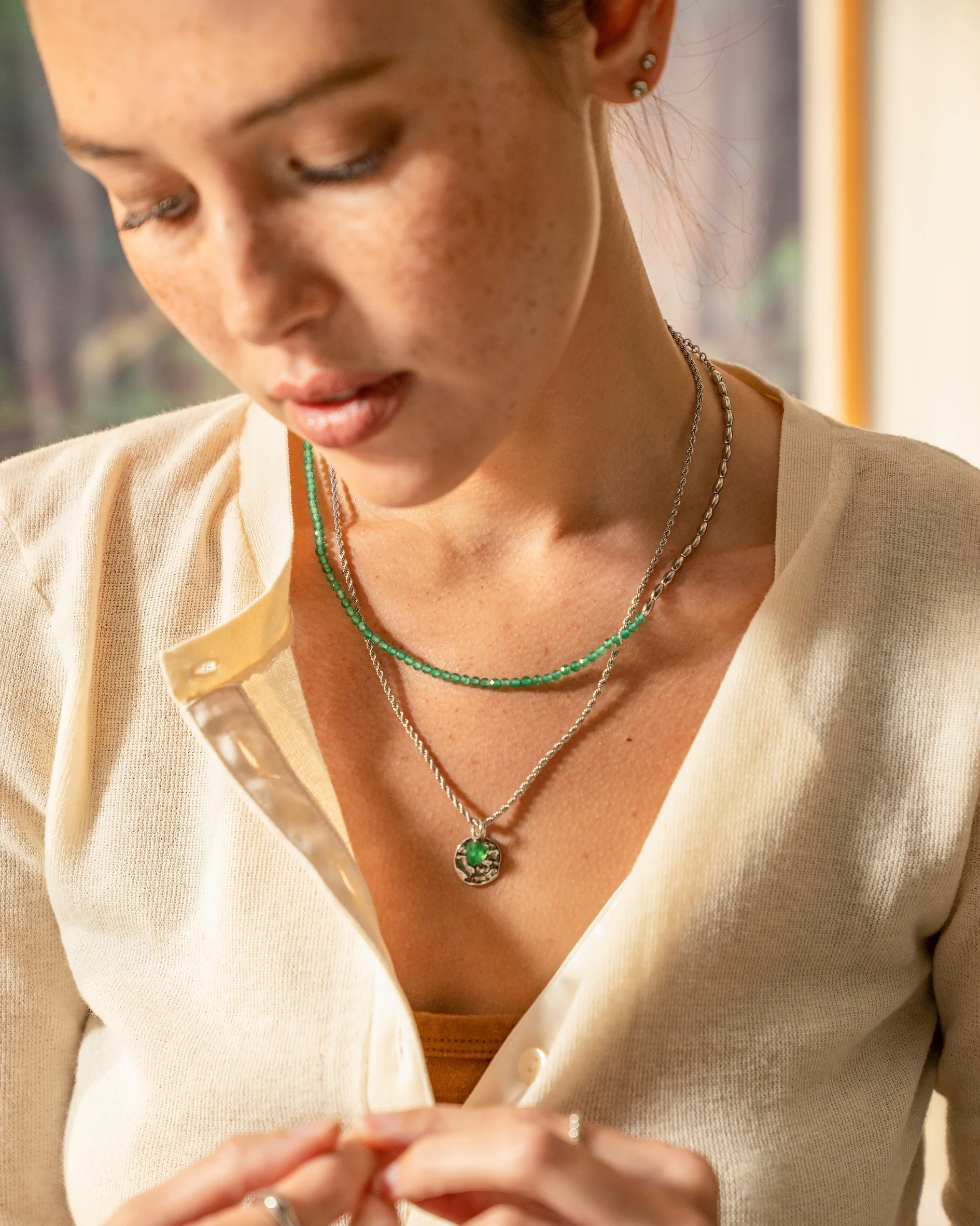 Floret Green Agate Charm - Image 8