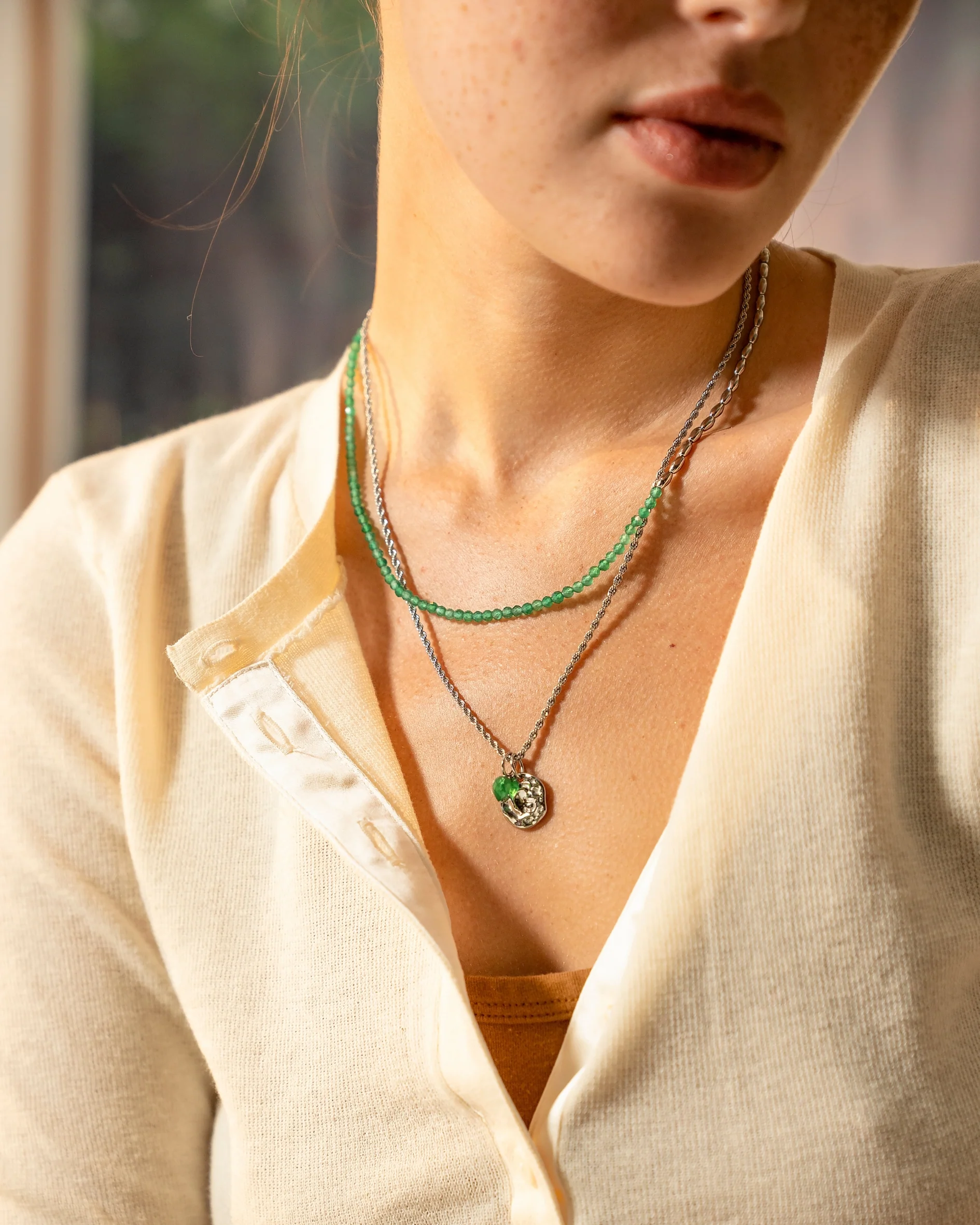 Barley Green Agate Necklace - Image 10