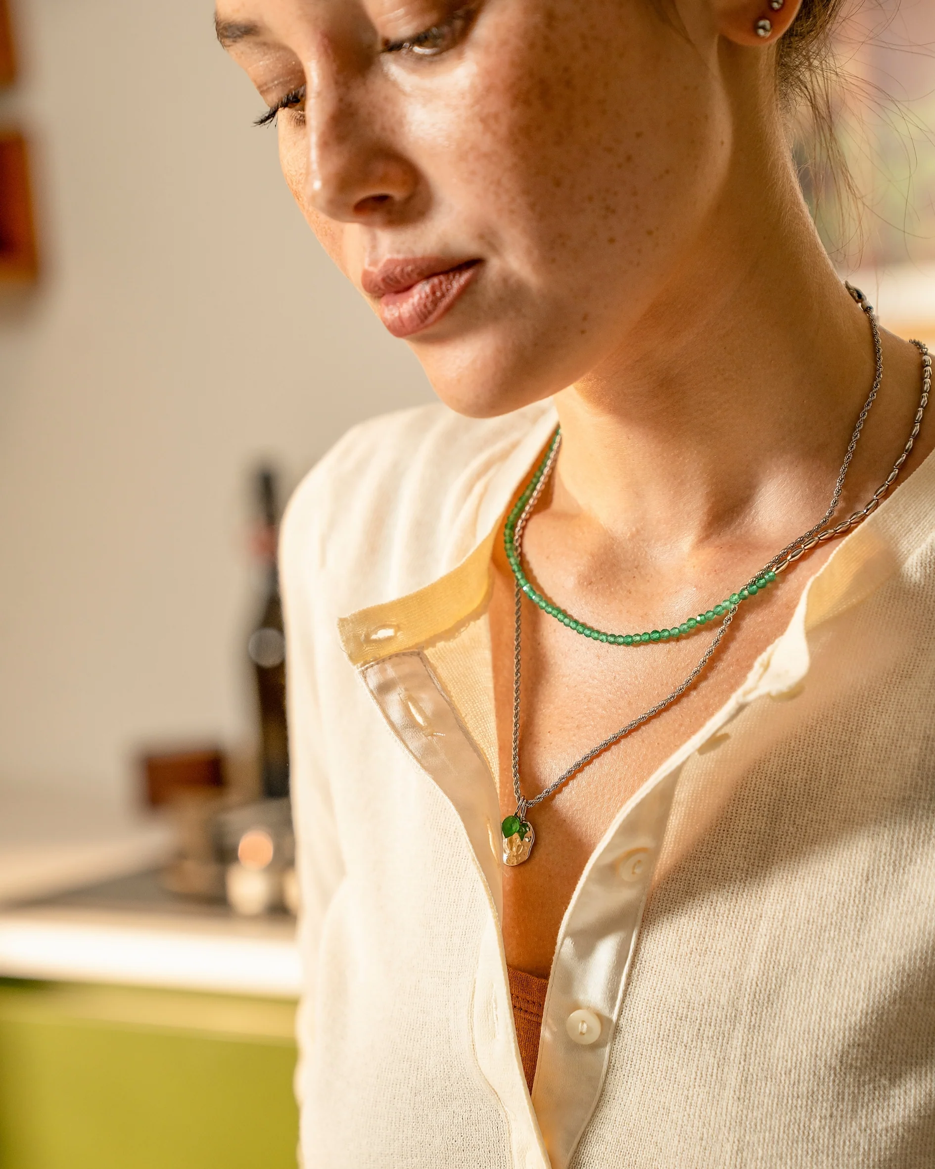Barley Green Agate Necklace - Image 9
