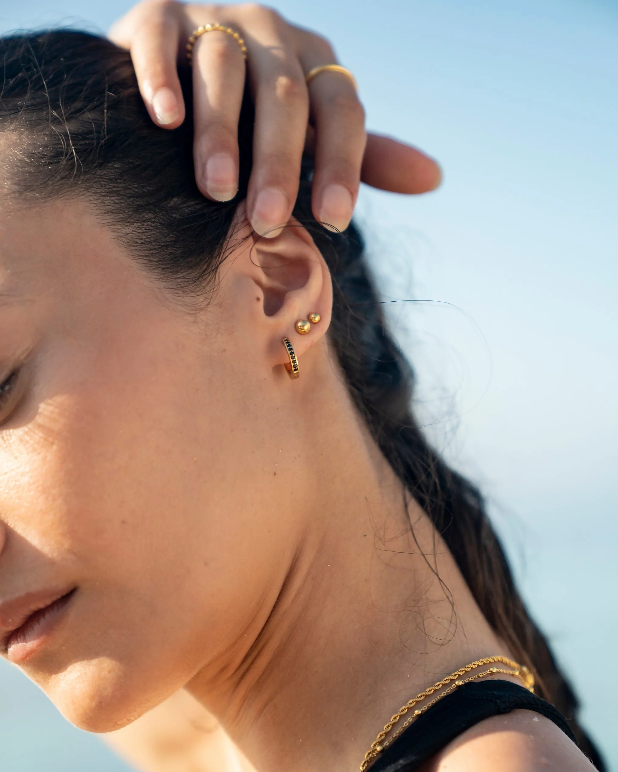 Iris Black Onyx Hoops - Image 5