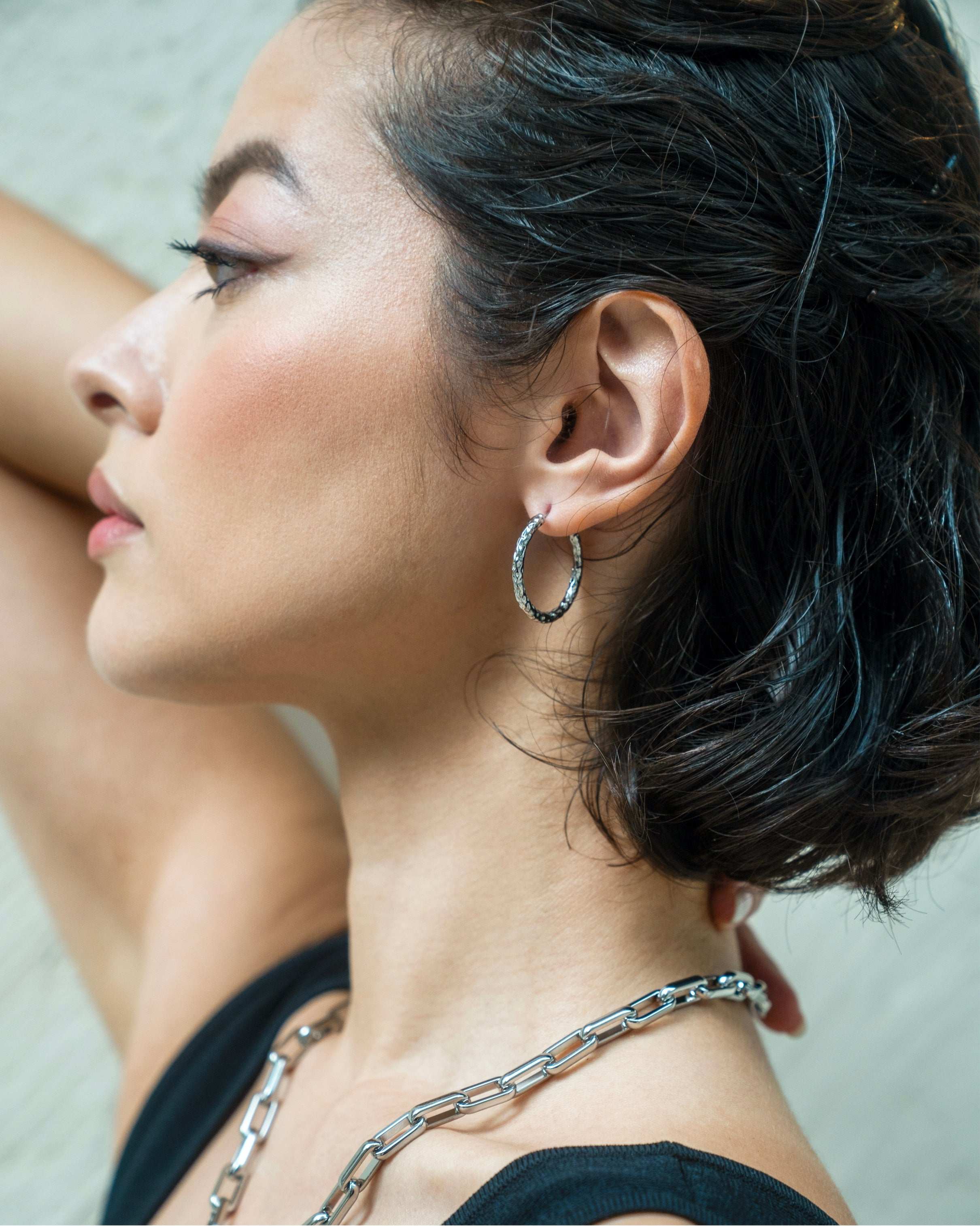 Maeve Textured Hoops - Image 11